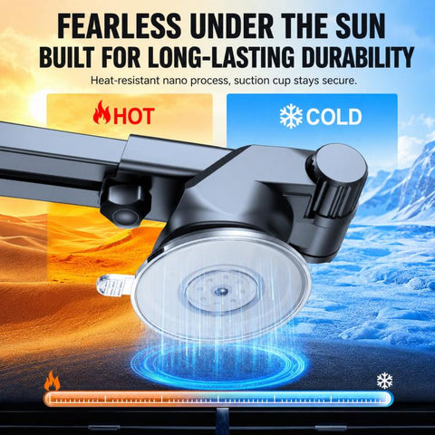 Car Phone Cooler Mount with Suction Cup & Telescopic Arm Semiconductor Cooling Holder with RGB, H5-C12