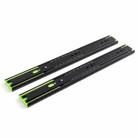 1pair Heavy-Duty Soft-Close Drawer Slides Thickened 3-Section Silent Soft-Close Slide Rails, Black Steel 10 inch 25cm, Black Steel 12 inch 30cm, Black Steel 14 inch 35cm, Black Steel 16 inch 40cm, Black Steel 18 inch 45cm, Black Steel 20 inch 50cm     ...