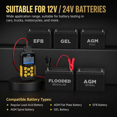 AUTOOL BT460 2.8 Inch Screen Car Battery Tester Battery Life & Capacity Analyzer