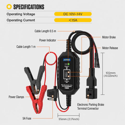 AUTOOL BT10 Electronic Handbrake Emergency Release Tool Dual-Circuit Control Brake Release For Electronic Braking System, BT10