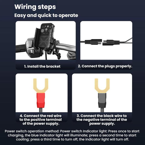 Motorcycle Semiconductor Cooling Mobile Phone Live Streaming Heat Sink Bracket, Handlebars