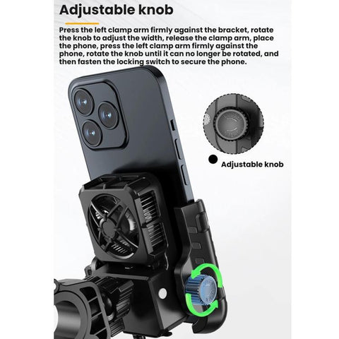 Motorcycle Semiconductor Cooling Mobile Phone Live Streaming Heat Sink Bracket, Handlebars