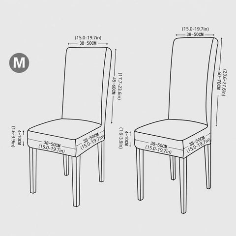 Stretch Dining Chair Cover Rhombus High Back Kitchen Chair Slipcover, M 45-60cm Height, L 60-70cm Height