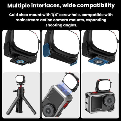 BRDRC Handheld Selfie Monster Fill Light Accessory, For DJI Osmo Action 3 / 4 / 5 Pro, For DJI Osmo Action 6 / Nano