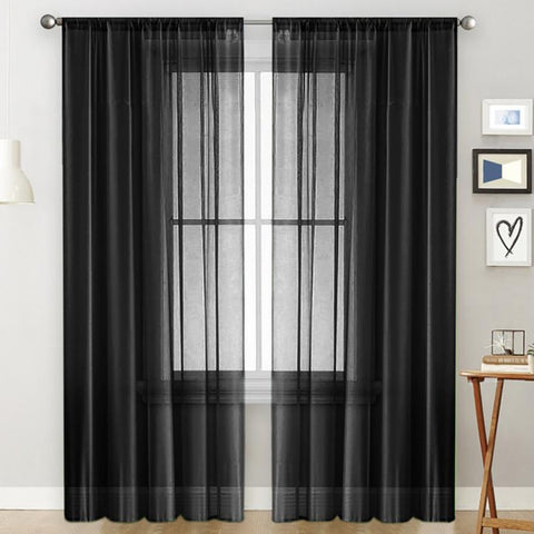 Single Sheer Curtains Light Filtering Rod Pocket Voile Window Drapery, 132x270cm, 140x260cm, 150x250cm