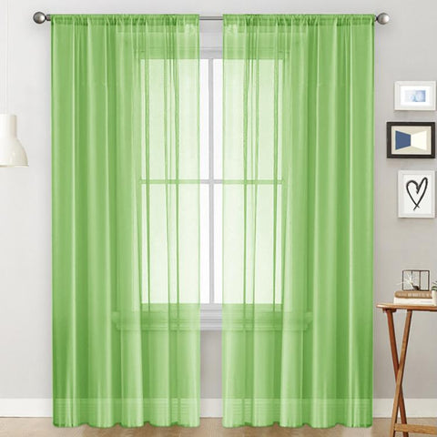 Single Sheer Curtains Light Filtering Rod Pocket Voile Window Drapery, 132x270cm, 140x260cm, 150x250cm