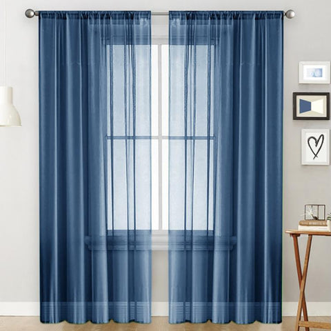 Single Sheer Curtains Light Filtering Rod Pocket Voile Window Drapery, 300x260cm