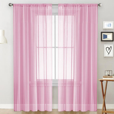 Single Sheer Curtains Light Filtering Rod Pocket Voile Window Drapery, 300x260cm