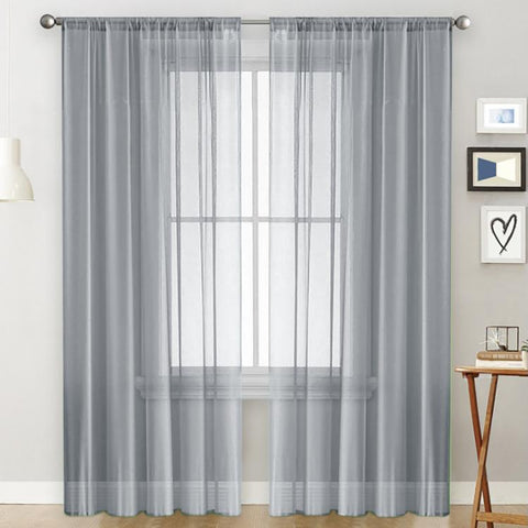 Single Sheer Curtains Light Filtering Rod Pocket Voile Window Drapery, 300x260cm