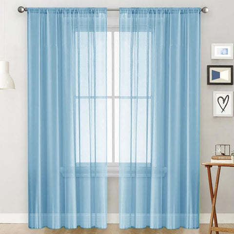 Single Sheer Curtains Light Filtering Rod Pocket Voile Window Drapery, 300x260cm