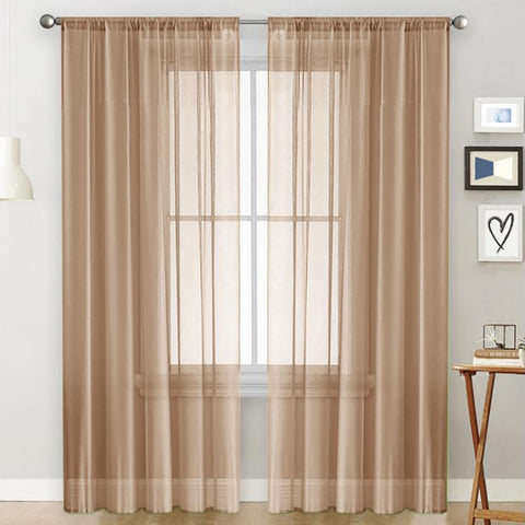 Single Sheer Curtains Light Filtering Rod Pocket Voile Window Drapery, 300x260cm