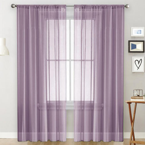 Single Sheer Curtains Light Filtering Rod Pocket Voile Window Drapery, 300x260cm