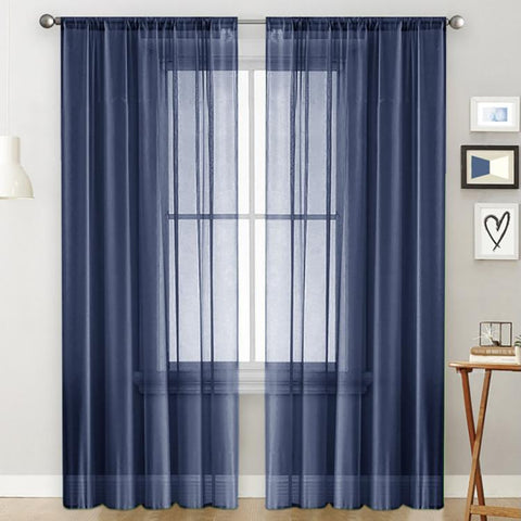 Single Sheer Curtains Light Filtering Rod Pocket Voile Window Drapery, 300x260cm