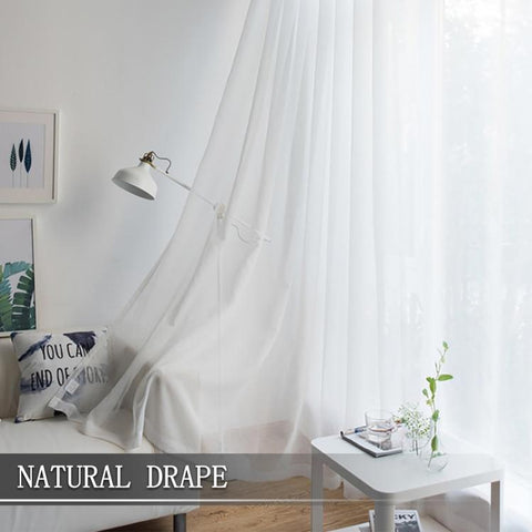 Single Sheer Curtains Light Filtering Rod Pocket Voile Window Drapery, 132x270cm, 140x260cm, 150x250cm