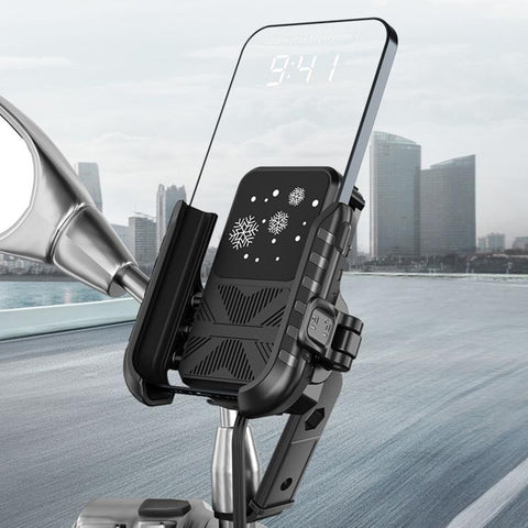 Motorcycle Semiconductor Cooling Heat Dissipation Phone Holder, Mirror Base