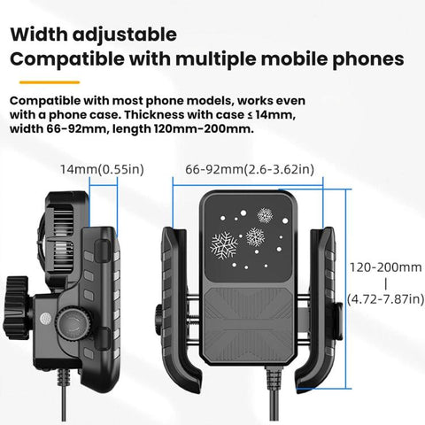 Motorcycle Semiconductor Cooling Heat Dissipation Phone Holder, Mirror Base