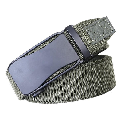 Mens Elastic Nylon Belt Stretch Work Belts With Toothless Automatic Alloy Buckle, 105cm, 115cm, 125cm