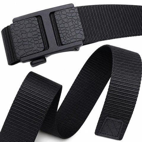 Mens Casual Web Belt Business Work Nylon Belts With Automatic Buckle, 105cm, 115cm, 125cm