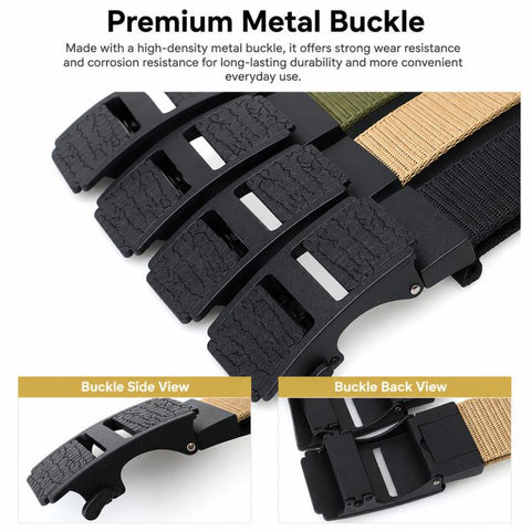 Mens Casual Web Belt Business Work Nylon Belts With Automatic Buckle, 105cm, 115cm, 125cm