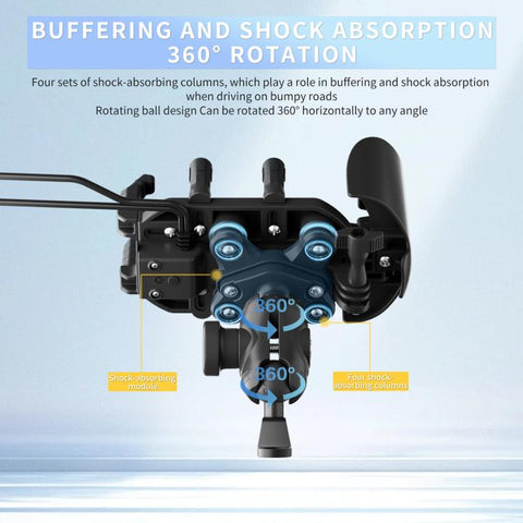 Motorcycle Wireless Charging Phone Holder With A+C Port Fast Charging Anti-theft Features, Mirror Base
