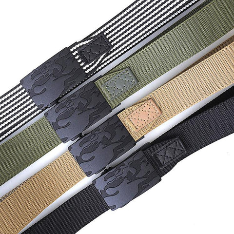 Automatic Buckle Belt Men Outdoor Nylon Belt, 105cm, 115cm, 125cm