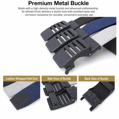 Automatic Buckle Nylon Belt Men Belt For Business Casual Denim Wear, 105cm, 115cm, 125cm