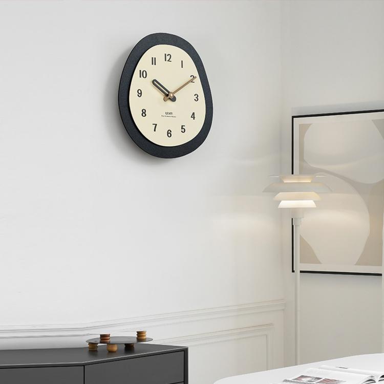 wozoom Modern Oval Wall Clock Silent Non Ticking Walnut Wood Pendulum Decorative Timepiece, Minimalist Medium, Minimalist Large, Swinging Medium, Swinging Large
