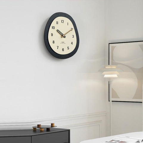 wozoom Modern Oval Wall Clock Silent Non Ticking Walnut Wood Pendulum Decorative Timepiece, Minimalist Medium, Minimalist Large, Swinging Medium, Swinging Large
