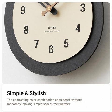 wozoom Modern Oval Wall Clock Silent Non Ticking Walnut Wood Pendulum Decorative Timepiece, Minimalist Medium, Minimalist Large, Swinging Medium, Swinging Large