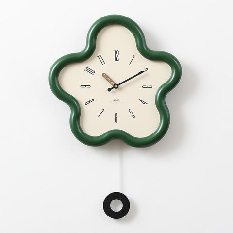 wozoom Flower Shaped Wall Clock Silent Creamy Style Decorative Clock, Minimalist Beige, Minimalist Red, Swing Red With Second Hand, Swing Beige, Swing Red, Swing Green
