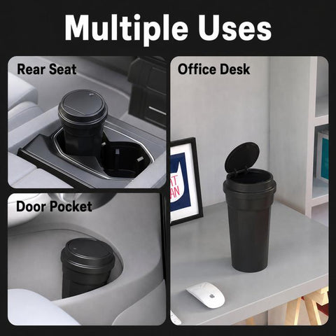 Multifunctional Car Trash Can Mini Vehicle Storage Bucket & Ashtray, Car Trash Can With Lid