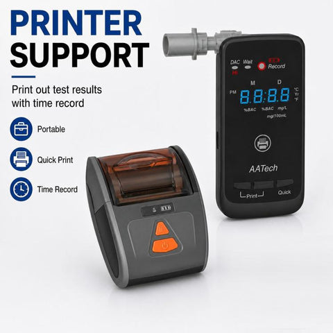 High-precision Electrochemical Alcohol Detector With Wireless Printer, EU Plug