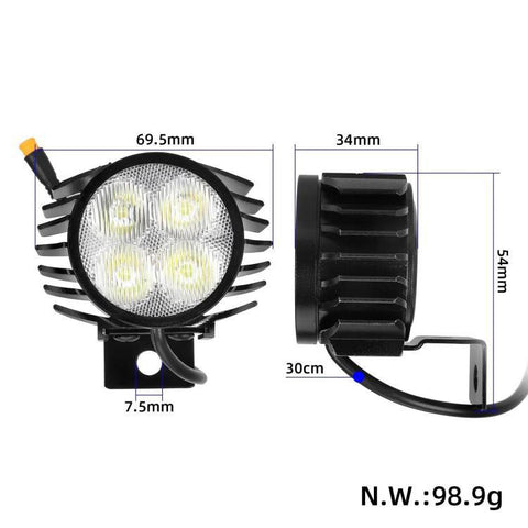 For KuKirin G2 Master Electric Scooter LED Headlight With 3-Pin Waterproof Plug, Headlight
