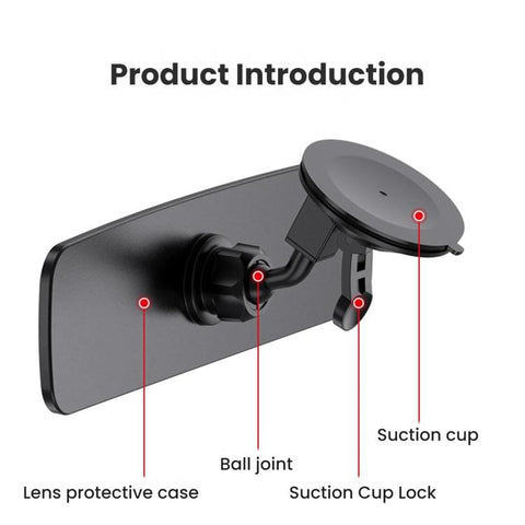SHUNWEI Adjustable Suction Cup Wide-angle Reversing Mirror
