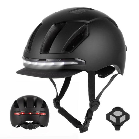 Smart Bike Helmet with Turn Signals LED Rechargeable Commuter Helmet for Electric Scooter Bicycle Skateboard