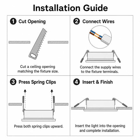 6500K Recessed LED Panel Downlight Flat Can Light Full Plastic Insulated Ceiling Lamp, 12W Round, 18W Round, 30W Round, 12W Square, 18W Square, 30W Square