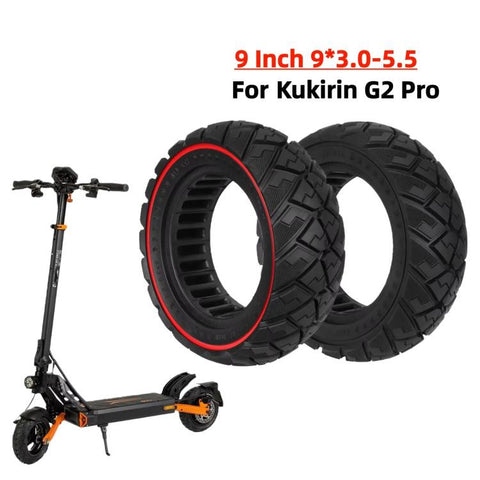 ULIP 9x3.0-5.5 Electric Scooter Solid Tire For Kukirin G2 Pro Off-Road Diamond Tread Replacement Tire