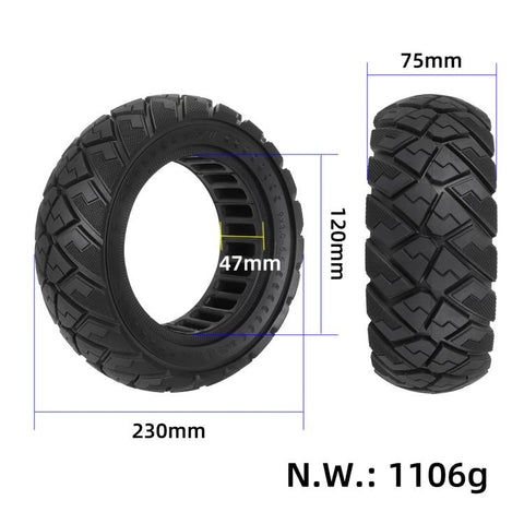 ULIP 9x3.0-5.5 Electric Scooter Solid Tire For Kukirin G2 Pro Off-Road Diamond Tread Replacement Tire