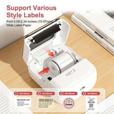 HZTZ C50 Portable Label Printer & Mini Tattoo Stencil Machine 2 Inch Inkless Thermal Label Maker