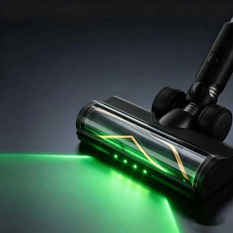 Motorized Floor Brush Head With Green Dust-Detecting Light For Dreame R10 / R20 / T20 / T30 / H30 /  H40, Green Dust-Detecting Light