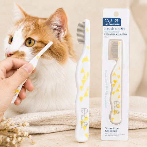Mini Pet Facial and Eye Comb 0.35mm Fine Tooth Flea Comb with Curved Safety Metal Pins