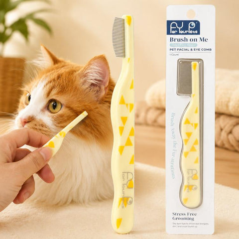 Mini Pet Facial and Eye Comb 0.35mm Fine Tooth Flea Comb with Curved Safety Metal Pins