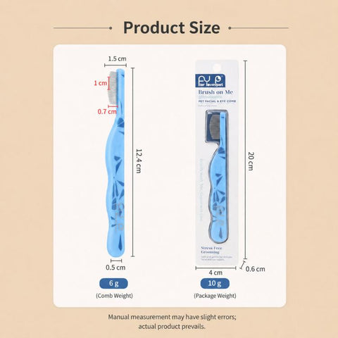 Mini Pet Facial and Eye Comb 0.35mm Fine Tooth Flea Comb with Curved Safety Metal Pins