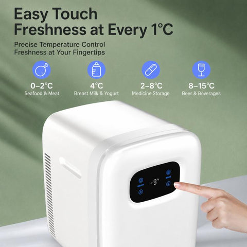 Kaijixiong Dual Core 20L Mini Digital Display Car Fridge Portable Silent Refrigerator For Car & Home Use, US Plug, EU Plug