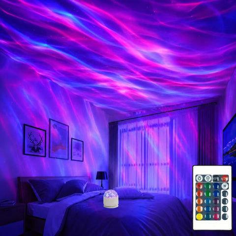 Atmosphere Night Light 16 Colors Rotating Projector Desk Lamp With Remote Control, USB Plug-in, Rechargeable