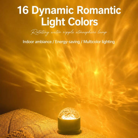 Atmosphere Night Light 16 Colors Rotating Projector Desk Lamp With Remote Control, USB Plug-in, Rechargeable