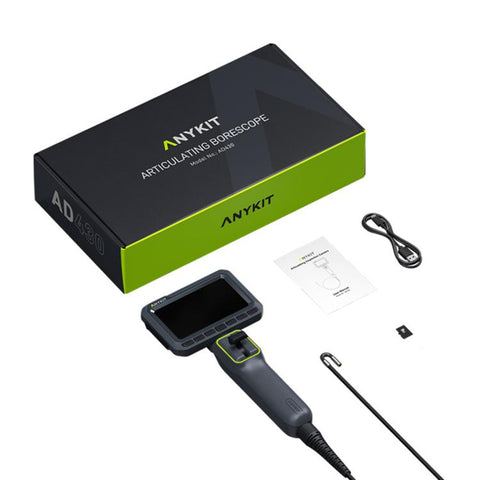 ANYKIT AD430 360-Degree Rotating Industrial Endoscope HD 4.3 inch Screen Pipe & Auto Inspection Borescope, AD430
