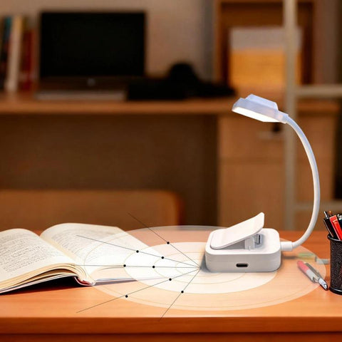 3 Color Temperature LED Clip On Lamp Eye-Caring Reading Light For Student Dormitory, 600mAh, Battery Not Include