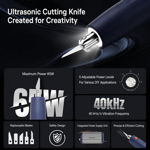 Handheld Ultrasonic Cutter Tool Kit For Plastic Sprue Deburring 3D Print Model Craft Carving, Chawke 8-Piece Set Basic, Chawke 14-Piece Set Upgraded