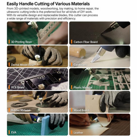 Handheld Ultrasonic Cutter Tool Kit For Plastic Sprue Deburring 3D Print Model Craft Carving, Chawke 8-Piece Set Basic, Chawke 14-Piece Set Upgraded